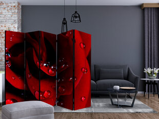 5-daļīgs aizslietnis - Red rose with water drops II [Room Dividers] cena un informācija | Aizslietņi | 220.lv