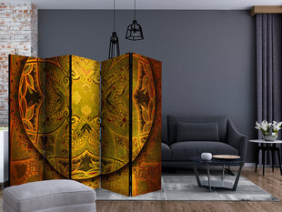 5-daļīgs aizslietnis - Mandala: Golden Poem II [Room Dividers] cena un informācija | Aizslietņi | 220.lv