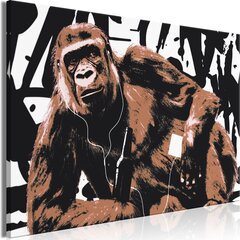 Glezna - Pop Art Monkey (1 Part) Narrow Brown cena un informācija | Gleznas | 220.lv