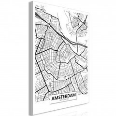 Glezna - Map of Amsterdam (1 Part) Vertical cena un informācija | Gleznas | 220.lv