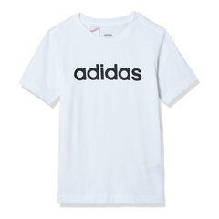 Bērnu T-krekls ar īsām piedurknēm Adidas Essentials Linear Logo, balts цена и информация | Рубашки для мальчиков | 220.lv