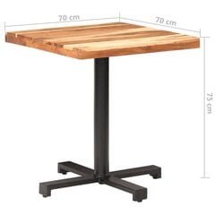 vidaXL bistro galds, kvadrātveida, 70x70x75 cm, akācijas masīvkoks cena un informācija | Virtuves galdi, ēdamgaldi | 220.lv