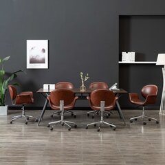 Обеденные стулья, 6шт, коричневые цена и информация | Стулья для кухни и столовой | 220.lv