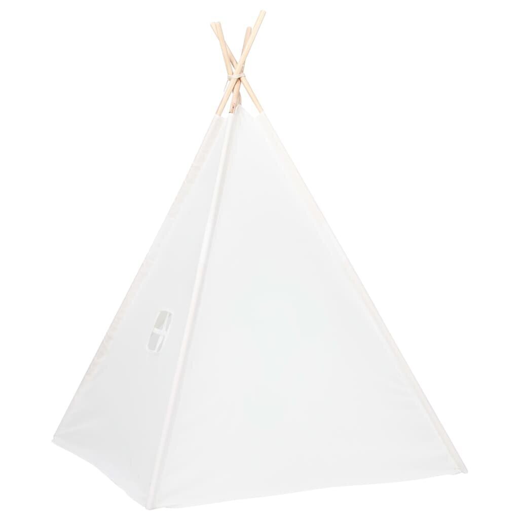 vidaXL bērnu telts ar somu, vigvama forma, balta, 120x120x150 cm цена и информация | Bērnu rotaļu laukumi, mājiņas | 220.lv