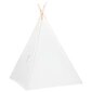 vidaXL bērnu telts ar somu, vigvama forma, balta, 120x120x150 cm cena un informācija | Bērnu rotaļu laukumi, mājiņas | 220.lv