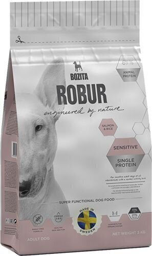 Sausā barība suņiem Bozita Robur Sensitive Single Protein, ar lasi un rīsiem, 12.5 kg cena un informācija | Sausā barība suņiem | 220.lv