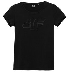 Футболка женская 4F NOSH4-TSD353, черная. цена и информация | Женские футболки | 220.lv