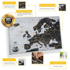 Eiropas karte ar piespraudēm 59,5 x 42 cm cena un informācija | Pasaules kartes | 220.lv