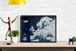 Eiropas karte ar piespraudēm 42 x 29,7 cm цена и информация | Карты мира | 220.lv