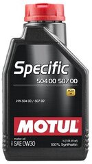 Motul Specific 504 00-507 00 0W30 motoreļļa, 107049, 1 l цена и информация | Моторное масло | 220.lv