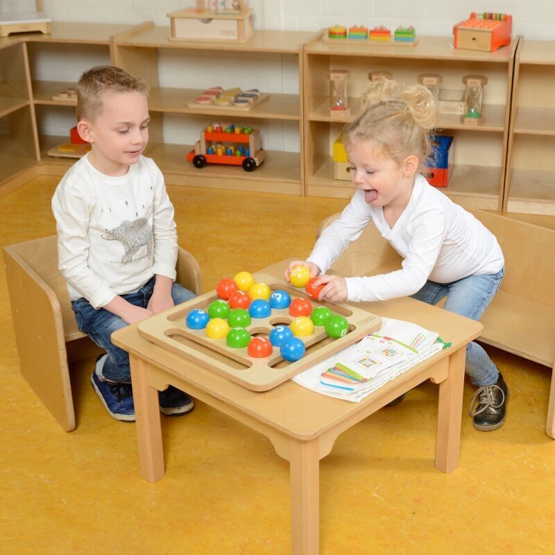 Krāsaina koka bumbiņu spēle bērniem, Masterkidz cena un informācija | Attīstošās rotaļlietas | 220.lv