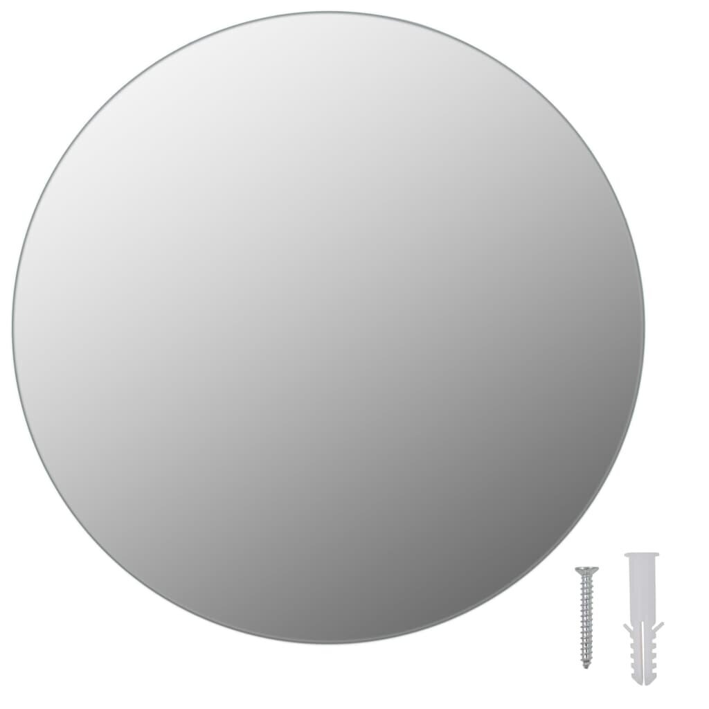 vidaXL sienas spogulis ar LED spuldzēm, bez rāmja, apaļš, stikls цена и информация | Spoguļi | 220.lv