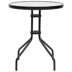 vidaXL dārza galds, Ø60x70 cm, melns, tērauds cena un informācija | Dārza galdi | 220.lv