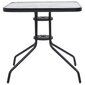 vidaXL dārza galds, 70x70x70 cm, melns, tērauds cena un informācija | Dārza galdi | 220.lv