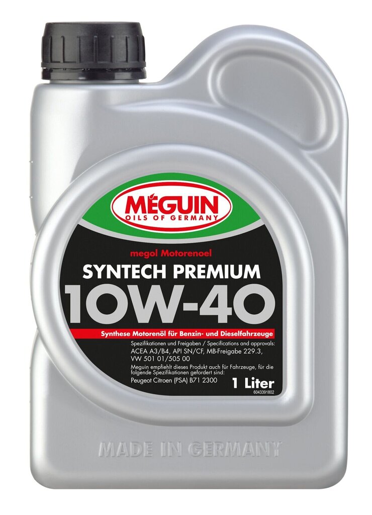 Motoreļļa, 10W-40 Meguin Syntech Premium, 1L цена и информация | Motoreļļas | 220.lv