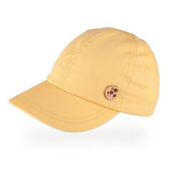 TuTu хлопковая одинарная шапка с козырьком для девочек, желтая цена и информация | Шапки, перчатки, шарфы для девочек | 220.lv