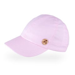 TuTu хлопковая одинарная шапка с козырьком для девочек, розовая цена и информация | Шапки, перчатки, шарфы для девочек | 220.lv
