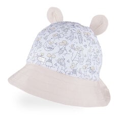 TuTu одинарная шапка-панама с ушками для девочек, кремовая цена и информация | Шапки, перчатки, шарфы для девочек | 220.lv