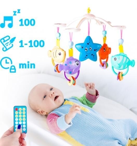 Mūzikas karuselis zīdainim ar vadības paneli cena un informācija | Rotaļlietas zīdaiņiem | 220.lv