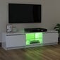 vidaXL TV skapītis ar LED lampiņām, spīdīgi balts, 120x30x35,5 cm cena un informācija | TV galdiņi | 220.lv