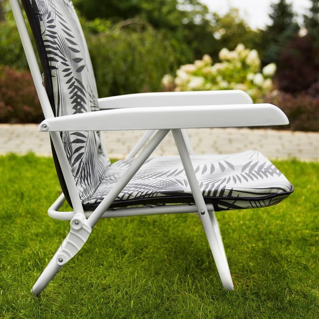 Saliekamais krēsls Patio G030-06PB, pelēks/balts cena un informācija | Dārza krēsli | 220.lv