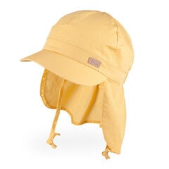Kokvilnas viengabala cepure ar nagu, auklām, kakla aizsargu meitenēm TuTu, dzeltena cena un informācija | Cepures, cimdi, šalles meitenēm | 220.lv