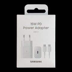 Адаптер питания Samsung 15 Вт белый EP-T1510XWEGEU цена и информация | Зарядные устройства для телефонов | 220.lv