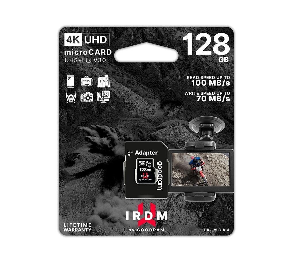 GoodRam microSDXC 128GB (+ SD adapteris) cena un informācija | Atmiņas kartes fotokamerām | 220.lv