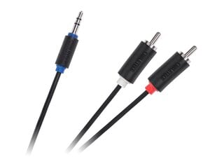 Kabelis Cabletech Audio 3.5 mm (M) -> 2 x RCA 1m cena un informācija | Kabeļi un vadi | 220.lv