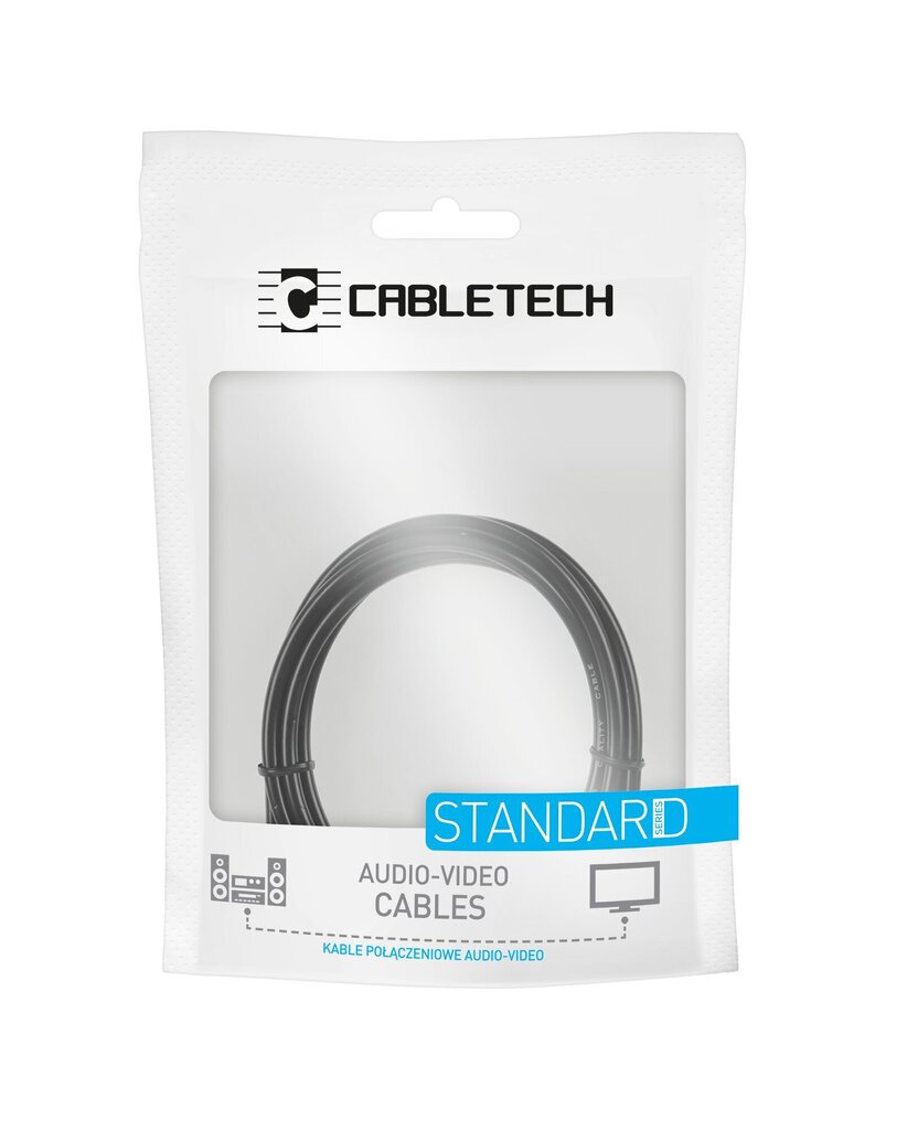 Kabelis Cabletech Audio 3.5 mm (M) -> 2 x RCA 1m cena un informācija | Kabeļi un vadi | 220.lv