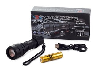 Bailong Tactical USB LED zibspuldze CREE XM-L3-U3 cena un informācija | Lukturi un prožektori | 220.lv