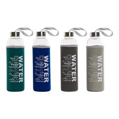 Стеклянная бутылка с неопреновым чехлом DKD Home Decor Water (600 мл) (4 шт) цена и информация | Фляги для воды | 220.lv