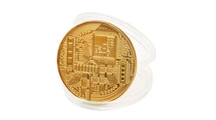 Suvenīru monēta BitCoin, zelta cena un informācija | Citas oriģinālas dāvanas | 220.lv