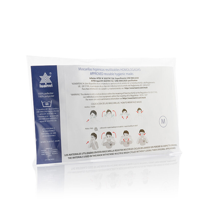 Atkārtoti lietojama auduma higiēnas maska Gas Luanvi, M Izmērs, 3 gab. цена и информация | Pirmā palīdzība | 220.lv