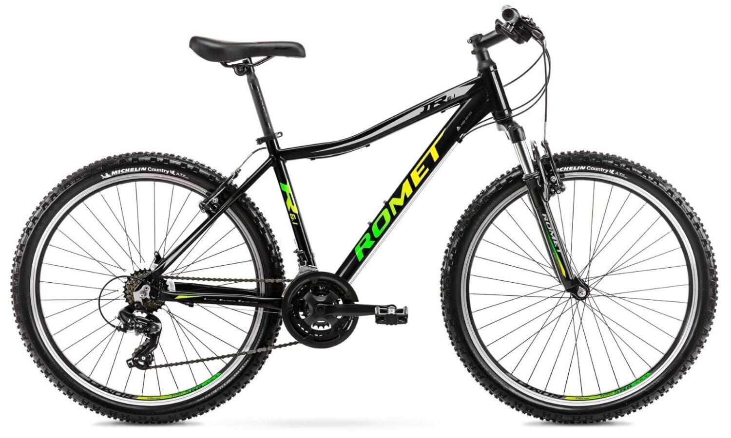 Kalnu velosipēds Romet Rambler R6.1 JR 26" 2022, melns/zaļš cena un informācija | Velosipēdi | 220.lv