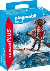 70598 PLAYMOBIL®, Клоки, пират с плотом и акула-молот цена и информация | Kонструкторы | 220.lv