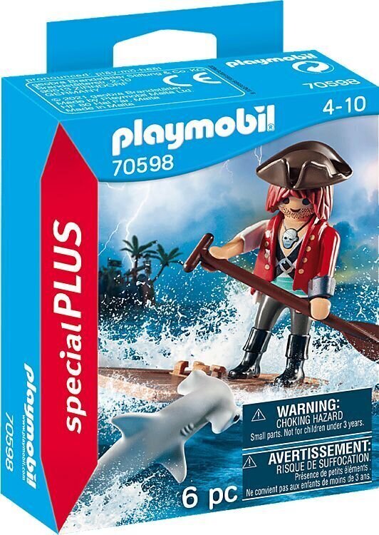 70598 Playmobil, Klocki pirāts ar plostu un āmurhaizivs цена и информация | Konstruktori | 220.lv