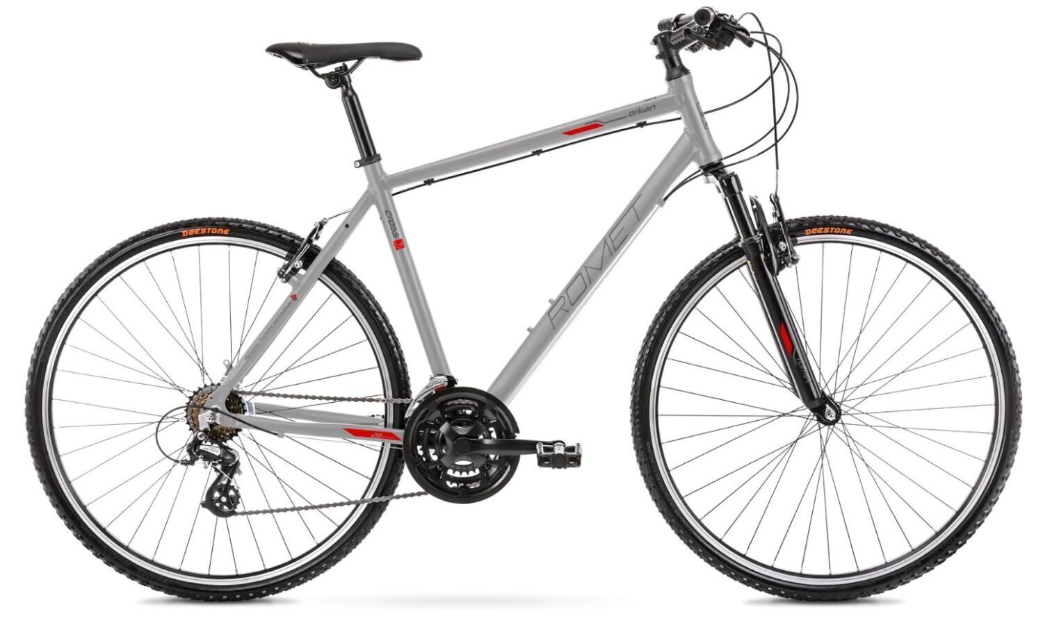 Hibrīda velosipēds Romet Orkan M 28" 2022, pelēks/sarkans цена и информация | Velosipēdi | 220.lv