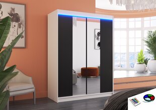 Skapis ar LED apgaismojumu ADRK Furniture Fever, balts/melns цена и информация | Шкафы | 220.lv