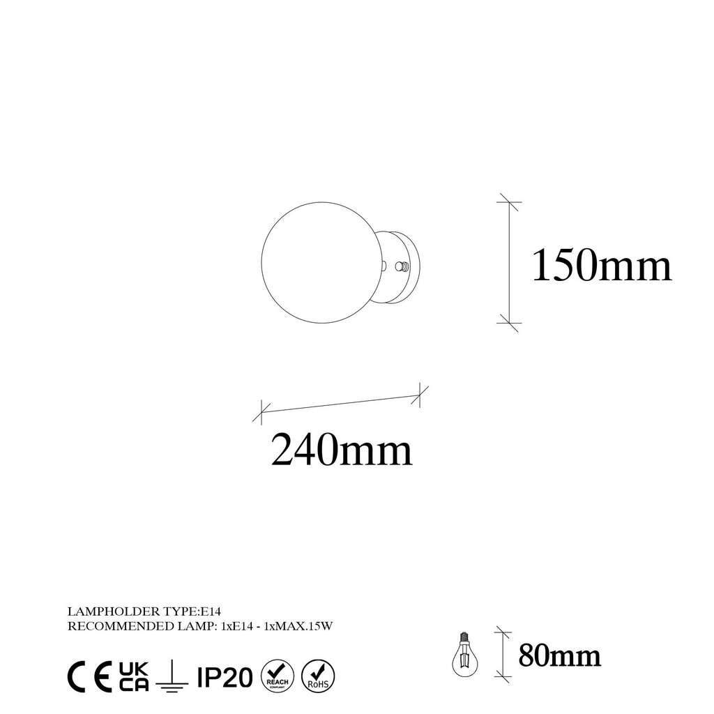 Sienas lampa 942FLG2111 цена и информация | Sienas lampas | 220.lv