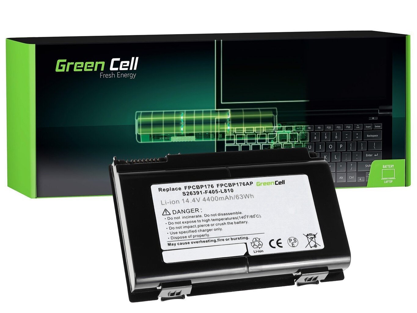 Green Cell, piemērots Fujitsu-Siemens LifeBook цена и информация | Akumulatori portatīvajiem datoriem | 220.lv