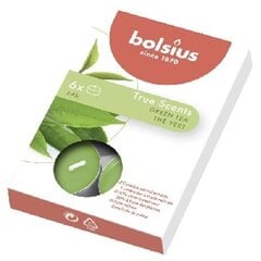 Чайные свечи Bolsius True Scents, 6 шт., зеленый чай цена и информация | Подсвечники, свечи | 220.lv