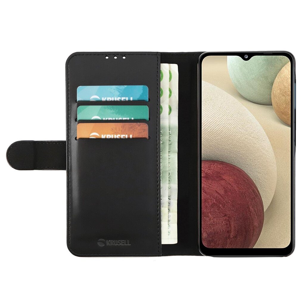 Krusell Phone Wallet, piemērots Samsung Galaxy A12, melns cena un informācija | Telefonu vāciņi, maciņi | 220.lv