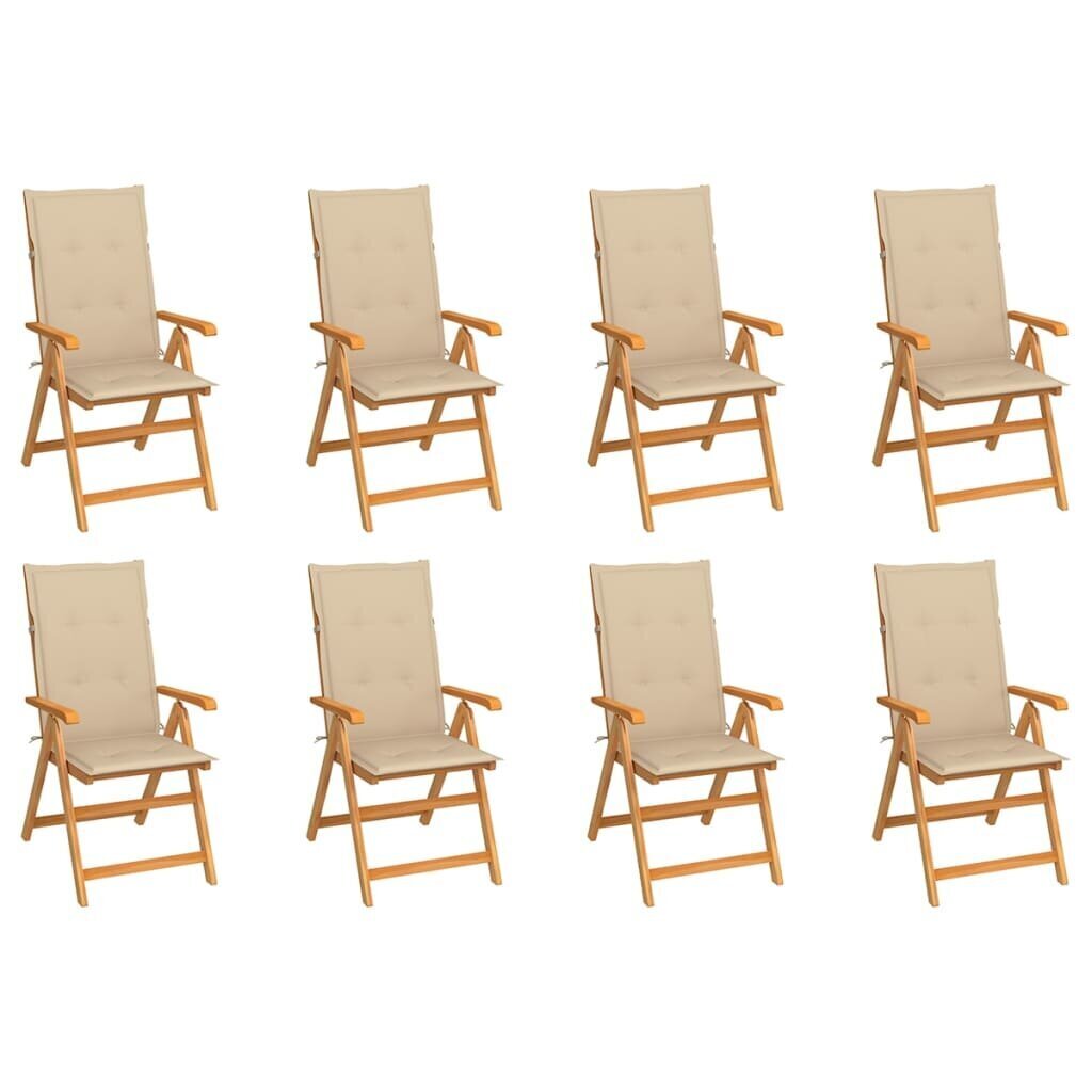 Atgāžamie dārza krēsli ar spilveniem, 8 gab. cena un informācija | Dārza krēsli | 220.lv