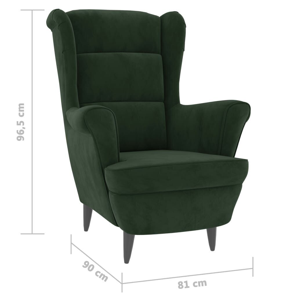 Krėslas, tamsiai žalios spalvos, aksomas cena un informācija | Atpūtas krēsli | 220.lv