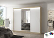 Skapis ar LED apgaismojumu ADRK Furniture Denis, ozola krāsas/balts cena un informācija | Skapji | 220.lv