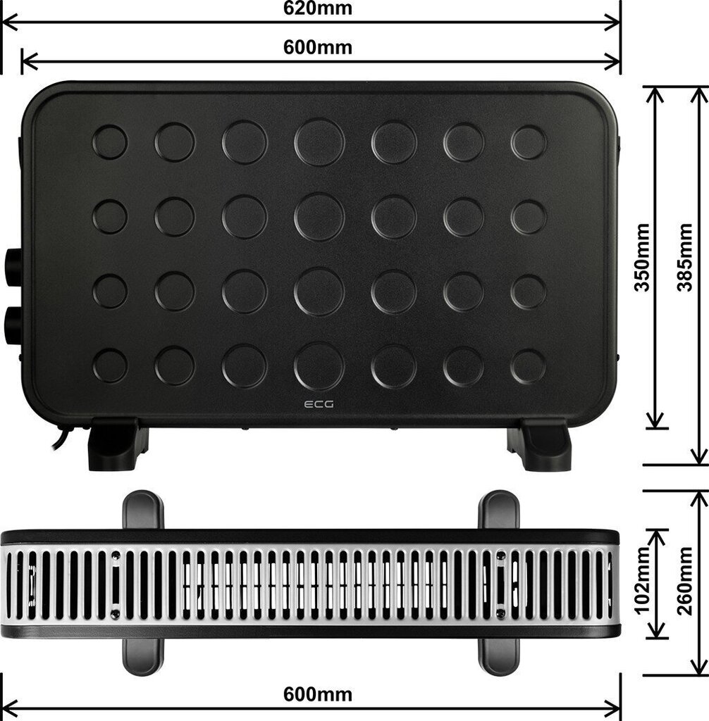 Konvekcijas sildītājs ECG TK 2070 Black цена и информация | Sildītāji | 220.lv