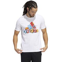 Vīriešu sporta t-krekls Adidas Fluid Bos GTM HE4808, balts цена и информация | Мужская спортивная одежда | 220.lv