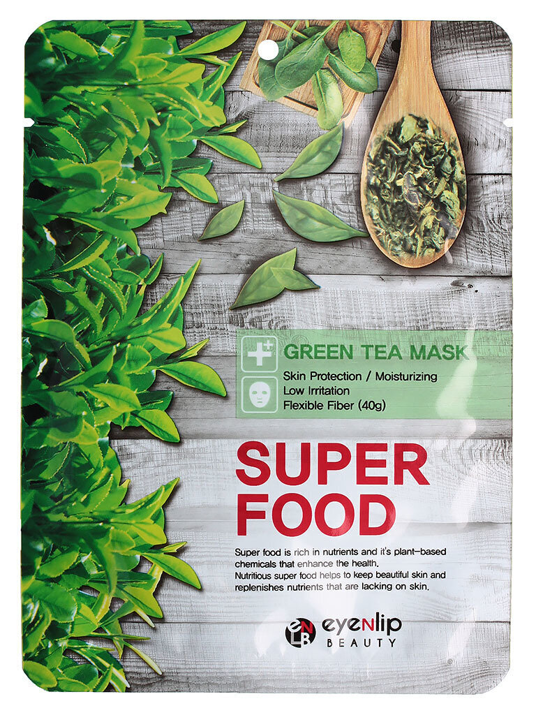 EYENLIP Super Food Zaļās tējas maska ​​10 gab цена и информация | Sejas maskas, acu maskas | 220.lv