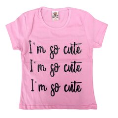 T-krekls bērniem 2021030 01, rozā 2021030*01-134 cena un informācija | Krekli, bodiji, blūzes meitenēm | 220.lv